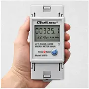 Qoltec qoltec Vienfāzes elektroniskais enerģijas patēriņa skaitītājs Din sliedei Reset periodisks un pastāvīgs 230V 60A Lcd Led 2P Jednofazowy elektroniczny licznik energii na okresowy