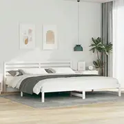 Gultas rāmis Ar galvgali Balts 200 x 210 cm Priedes masīvkoks Lumarko Ramka Lite drewno sosnowe