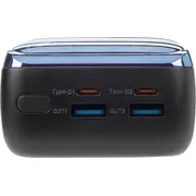 Rivacase Power Bank 30000 mAh Qc/Pd 65W Lcd priekš Nešiojamas kompiteris Juodas For kompiuteris