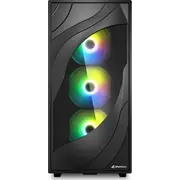 Sharkoon Rebel C80G Rgb korpuss. melns Obudowa czarna