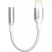 Swissten tekstila zibens līdz domkratam 3.5 mm audio adapteris 15Cm Textile Lightning to Jack 3.5Mm Audio Adapter
