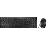 Tastatūra pele Cherry Dw 9500 Slim tastatūra Komplektā iekļauta Rf bezvadu Bluetooth Qwerty angļu melns. pelēks Klawiatura mysz klawiatura myszka Wireless Angielski Czarny. Szary