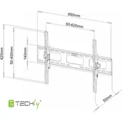 Televīzijas sienas turētājs Tv/Monitoram 40-65 collas 60 kg slīpuma slaidā 301276 Techly Uchwyt do Telewizora/Monitora Cali 60Kg Uchylny Slim