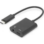 Usb-Adapteri Digitus Usb 3.1 Tips C Gen. 2 Superspeed 10Gbps mini jack 3.5 mm Usb-C 20Cm melns Adapter Kabel Typ Gen.2 Minijack 3.5Mm czarny
