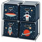 Uzglabāšanas risinājumi Rotaļlietu plaukts ar konteineriem Kosmosa misija. 68 x 35 70 cm Storage Solutions na zabawki pojemnikami Misja kosmiczna.