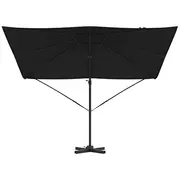 vidaXL Roma konsoles lietussargs melns 286X285X265 cm alumīnijs Parasol Czarny Aluminium