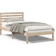 vidaXL Gultas rāmis Brūns 100 x 200 cm Priedes masīvkoks Ramka Lite drewno sosnowe