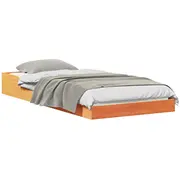 vidaXL Gultas rāmis Vasks Brūns 80 x 220 cm Masīv priedes koks Ramka Woskowy Lite drewno sosnowe