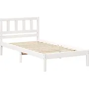 vidaXL gultas rāmis ar galvgali Balts 75 x 190 cm masīvkoka priedes Ramka Lite drewno sosnowe