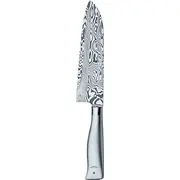 Wmf Nóż damasceński Grand Gourmet Santoku 32 cm, warstwy ze stali damasceńskiej 120, cięcie wydajności, drewniane pudełko, ostrze 18 cm