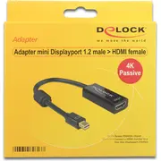 Adapteris Av Delock Displayport Mini Hdmi melns 62613 Adapter czarny