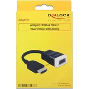 Adapteris Av Delock Hdmi  D-Sub Vga czarny ligzda 65587 Adapter Hdmi Jack 3.5Mm