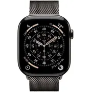 Apple Watch Series 11Gps šūnu titāna korpuss ar šīfera Milānas cilpu M/L Cellular Titanium Case with Slate Milanese Loop