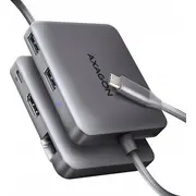 Axagon Hmc-5Hl Usb centrmezgls Daudzportu 2X Usb-A. 4K Hdmi. Glan. 3.2 Gen 1. Pd 100W. 15Cm Usb-C kabelis Hub Wieloportowy hub kabel