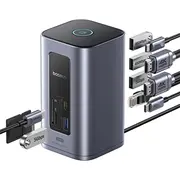 Baseus Air Spacemate Usb-C 2Xhdmi 4K60Hz 2Xusb-C 10Gb/S 2Xusb-A 5Gb/S 480Mb/S Rj45 Sd/Microsd 3.0 Pd pelēks 12W1 szara