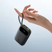 Baseus Powerbank Enerfill Fc31 10000Mah 45W ar Usb-C un Lightning kabeļiem melns Kablami czarny