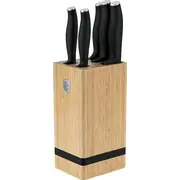 Berlinger Haus Bh-2971 Matēti Melns Nažu Komplekts Bambusa Blokā Zestaw Matte Black Bloku Bambusowym