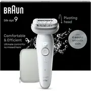 Brauna zīda-épil 9 9-011. sudrabs. balts. 40 pincete. mikrogrip. 0.5 mm. akumulators. iebūvēts akumulators Braun Silver. White. tweezers. Microgrip. Battery. Built-In battery