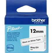 Brother Btag-231 marķēšanas lentes Melns uz balta Do etykietowania Czarny na