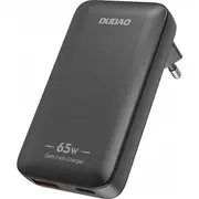 Ceļojuma lādētājs Gan Dudao A65Q 65W Usb-A Usb-C Pd Ultracienka Eu Asv-Black Sieciowa ultracienka Us czarna