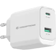Conceptronic lādētājs mobilajām ierīcēm universālai baltai maiņstrāvai pašreizējā ātrā iekšējā uzlāde Althea20W45 do Uniwersalne przemienny Szybkie