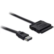 Delock eSATA  Sata melns 84402 Esata 22-Pin. 0.5M. Czarny