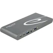 Delock trīskāršā 4K doka Usb-C stacija/replicators 87772 Stacja/Replikator Triple Dock