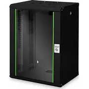 Digitus sienas korpuss Unikāls 600X450 16U. It skapis Melns Szafa wall housing Unique cabinet black