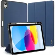 Dux Ducis planšetdatora maciņš Domo iPad 10.9 2022 10. paaudzes viedā vāciņa statīvs zils Etui na tablet etui gen. pokrowiec smart cover podstawka niebieskie