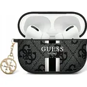 Guess Gua2P4Rpsk Airpods 1/2 vāciņš melns/melns 4G apdrukātas svītras Cover black/black Printed Stripes Charm