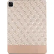 Guess planšetdatora korpuss Apple iPad Pro 12.9 2020/2021/2022 4. 5. un 6. paaudze rozā/rozā 4G Stripe Allover Etui na tablet Gufcp12Ps4Sgp generacji