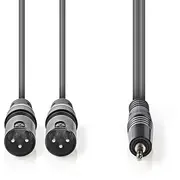 Kabelis Nedis 2X Xlr M 3.5 mm 1.5 m 5412810295869 Coth15310Gy15 3.5Mm 1.5M