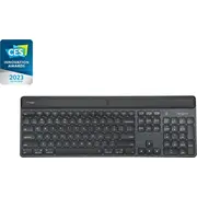 Targus tastatūra Ecosmart Tastatur nachhaltige Energiegewinnung antimikrobiāls hintergrundbeleuchtet kabellos Bluetooth 5.0 Qwerty Gb Tastenschalter Scissor-Key Schwarz -Nachhaltige Verpackung Klawiatura antimicrobial