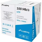 Lanberg Lan Utp instalācijas kabelis 100Mb/S 305M Cca pelēks Lcu5-10Cc-0305-S Kabel instalacyjny Szary