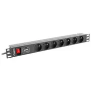 Lanberg Pdu barošanas sloksne 1U 7X 230V Pl 2M Pdu-07E-0200-Bk Listwa 19