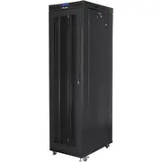 Lanberg skapis Brīvi stāvošs plaukts 19 collas 47U 800X1000Mm. perforētas Lcd durvis Flat Pack melns Szafa Rack cali drzwi perforowane czarna