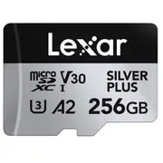 Lexar Professional Silver Plus Microsdxc karte 256 Gb 10. klase Uhs-I/U3 A2 V30 Lmssipl256G-Bnang Karta Class