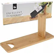 Lieliski mājsaimniecības piederumi Koka vīna plaukts. vienai pudelei. 30 x 10.5 14 cm Excellent Houseware Stojak na wino drewniany.