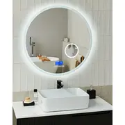 Beliani spogulis Fixin Led vannas istabas 80 cm Iebūvēts Bluetooth skaļrunis Sudraba Lustro Wbudowany Srebrny