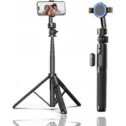 Pašbildes nūja Ulanzi statīvs Selfie Stick Bluetooth tālvadības pults Monopods Augsts 160Cm magnētisks integrēts tālruņa turētājs Sk-05 Statyw Kijek Tripod Pilot Monopod Wysoki Magnetyczny Zintegrowany Uchwyt Na Telefon
