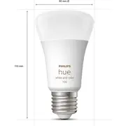 Philips Hue spuldze. balta un krāsaina Ambiance 929002468801 White and Colour E27 A60 9W 1100Lm
