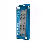 Philips pārsprieguma aizsardzības strāvas sloksne 8 ligzdas 2 m pelēka Phil-Spn8180Ga/60 Listwa gniazd szara