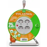 Plastrol pagarinātāja vads Standard Line 25M H05Vv-F 3X1.5 4Xgs 16A oranžs W-98948
