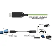Premiumcord Usb-A Usb A kabelis 15 m melns Ku3Fiber15 Kabel Czarny