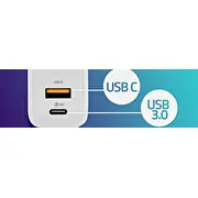 Qoltec lādētājs 45W Gan tīkla lādētājs. balts Sieciowa