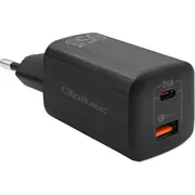 Qoltec lādētājs 65W Gan Ultra 5-20V 2.25-3.25A tīkla 1 x Usb tips C Pd Black Sieciowa typ Czarna