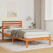 Gultas rāmis Vaska brūns 80 x 220 cm Priedes masīvkoks Lumarko Ramka Woskowy Lite drewno sosnowe