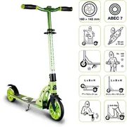Seši grādi alumīnija motorollers 180/145 mm zaļš au 587 Six Degrees Aluminium Scooter green Au