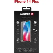 Swissten īpaši izturīgs 3D pilnībā līmējams stikls Apple iPhone 14 Plus  melns Ultra Durable Full Glue Glass Plus Black