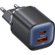 Usams Charger Lod. tīkls. Cc254 Gan Usb-C/Usb-A ātrās uzlādes Hc Series purpursarkans/purpursarkans Cc254Tc03 Siec. 30W Fast Charging Hc Series fioletowy/purple